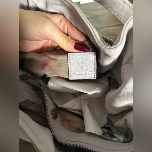 BURBERRY - lavender leather hobo bag - Vintage - Picture 4 of 5